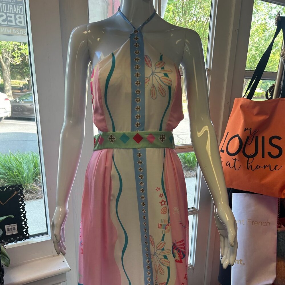 PGW129 Halter Style Backless Dress with Pockets in Pastels